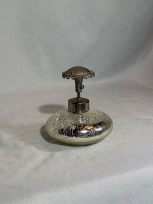 Vintage DEVILBISS  silver mercury crackle glass atomizer
