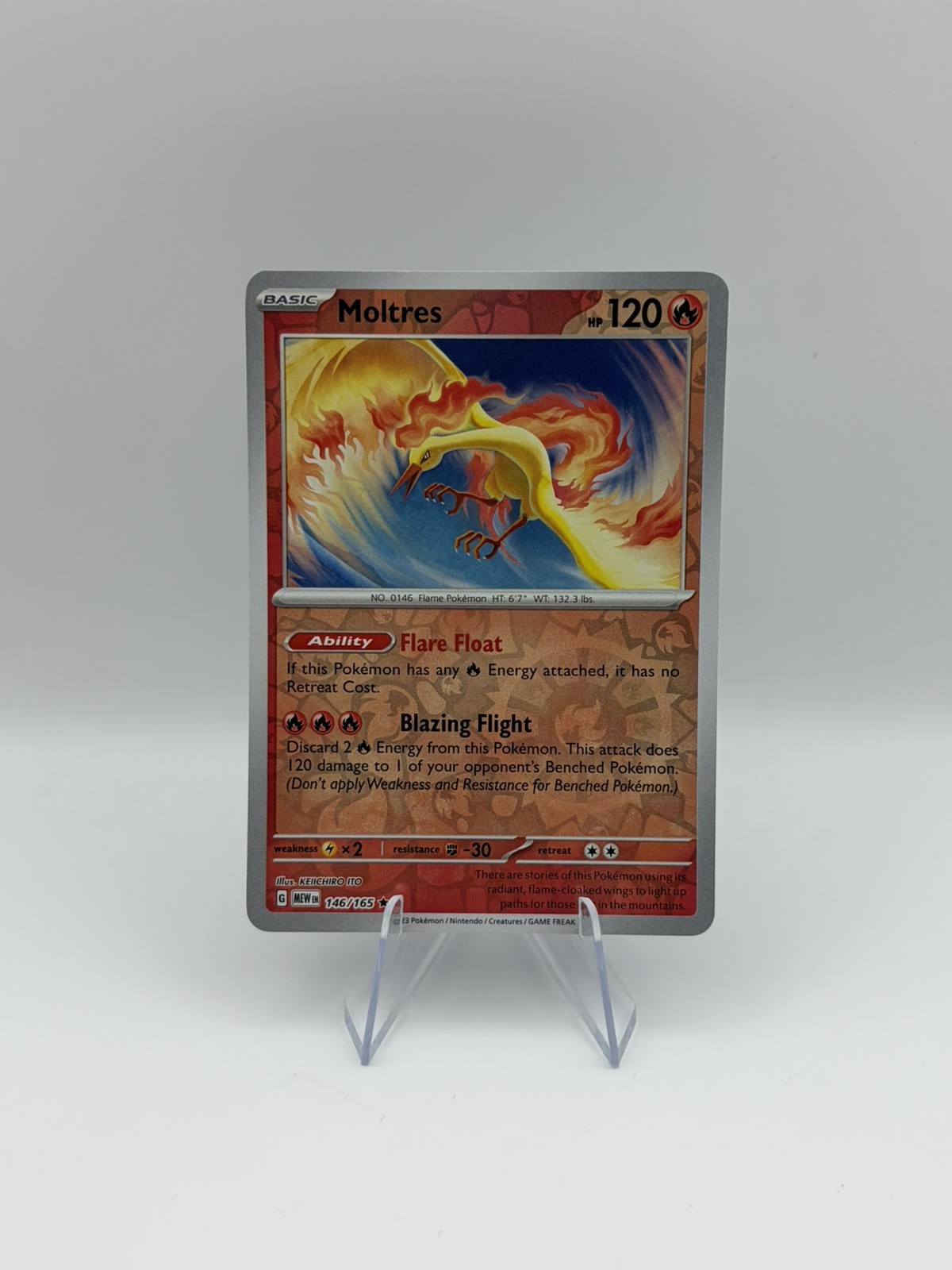 Moltres Reverse Holo NM 146/165 Scarlet & Violet 151 Pokemon Card
