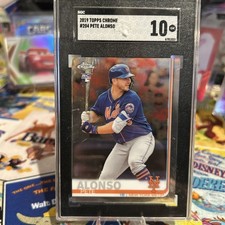 2019 TOPPS CHROME #204 PETE ALONSO RC ROOKIE REFRACTOR CARD BGS 10 PRISTINE