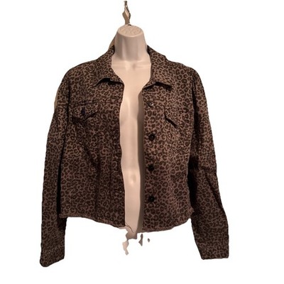 Kendall & Kylie Jacket Animal Print Cropped Jacket Women Size L