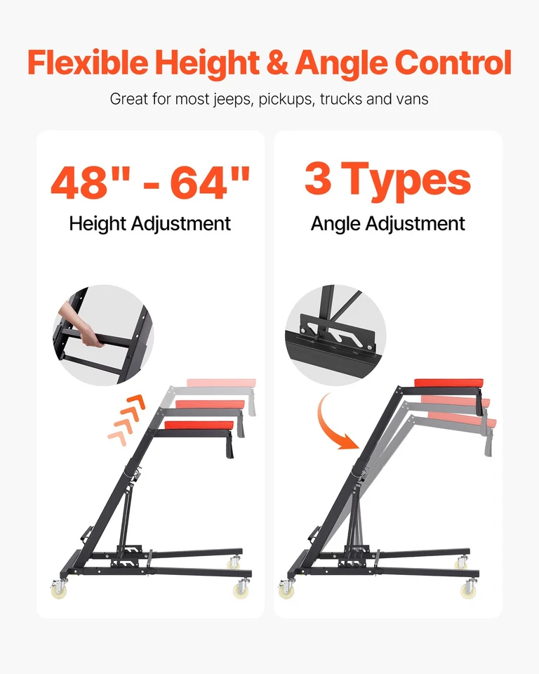 Automotive Topside Creeper 400LBS Adjustable Height Movable with 4 Wheels — 第 3/4 张图片
