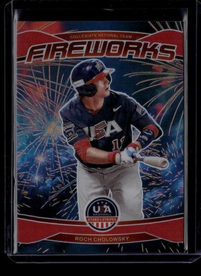 2026 USA Stars and Stripes Prizm Fireworks Red Roch Cholowosky Rookie 140/199