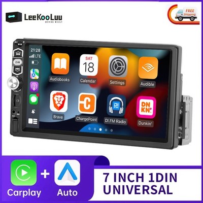 7'' Single 1 Din Touch Screen Car Stereo Radio Android Auto Apple Carplay BT FM
