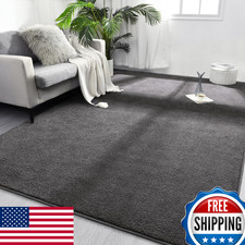 FlyDOIT Area Rugs for Bedroom Living Room, 5x8 Dark Grey Super Soft Comfy Thicke