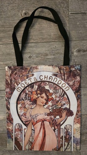 Moet & Chandon Art Nouveau Tote Shopping Bag 13"x15"