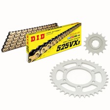 S1000XR Chain and Sprocket Kit DID 525 VX3 X-Ring Gold BMW S1000 XR 2022