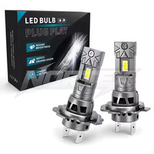 H7 LED 55W 2 BULBS WHITE LIGHT 6500K FAN 20000LM 12V 2 YEAR WARRANTY