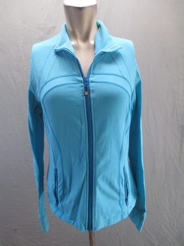 Lululemon Size 12 Womens Blue Pockets Full Zip Stretch Athletic Sport Jacket 979