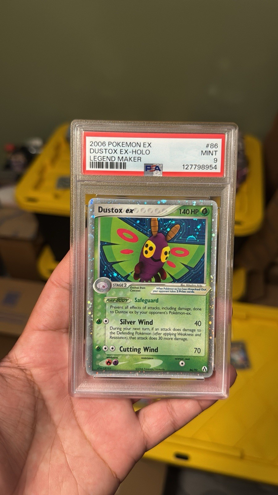 2006 POKEMON EX LEGEND MAKER DUSTOX EX #86/92 HOLO FOIL PSA 9