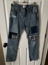 Abercrombie Kids Straight leg Jeans with patches size 15/16