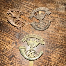 3 Somerset Light Infantry Jellalabad Cap / Shoulder Badges. WW1