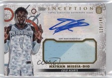 2022 Topps Inception OTE Overtime Elite Relic /149 Nathan Missia-Dio Auto 13hc