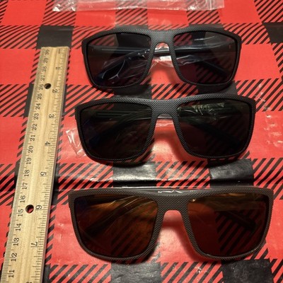 Set of 3 colorful SUNGLASSES squared, gangster, Green, Brown, Grey Colored NEW