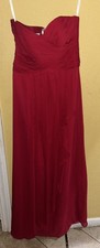 Davids Bridal Dress  Red Strapless Shift Chiffon Women’s Size 4