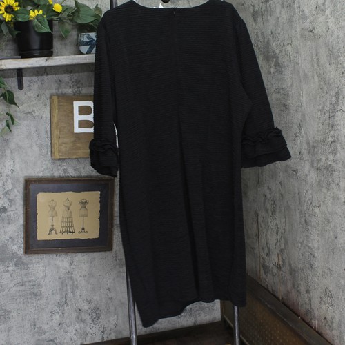 Ny Collection Womens Textured Knit Plus Size Dress WTXD4237D Black 3X - Picture 6 of 8