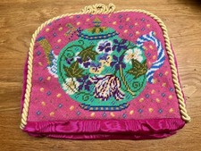 Gorgeous Tea Cosy Embroidered with Silk Cording and Taffeta Lining