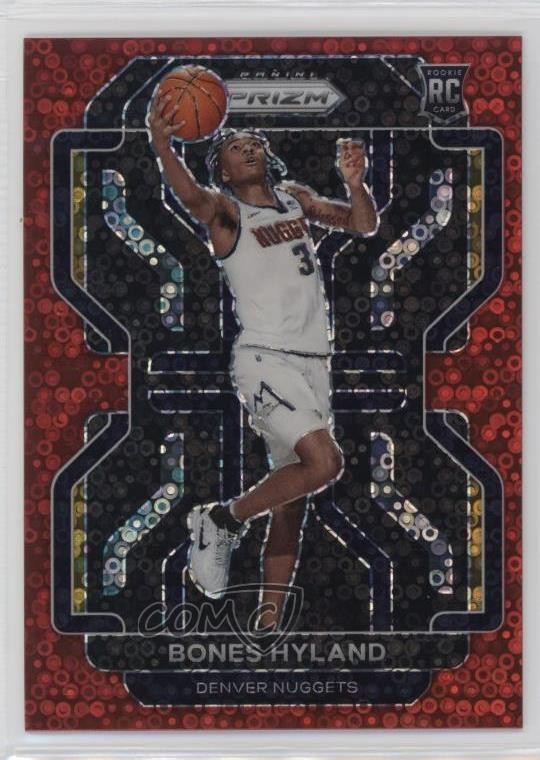 2021-22 Panini Prizm Fast Break Red Prizm 51/100 Bones Hyland #302 0m89