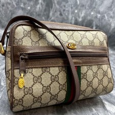 Borsa a tracolla Gucci GG linea Sherry marrone beige pelle logo oro hardware