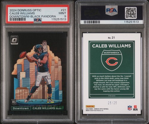 Caleb Williams [Black Pandora] #21 2024 Panini Donruss Optic Downtown card