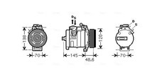 Kompressor, Klimaanlage R 134a BWAK345 AVA QUALITY COOLING