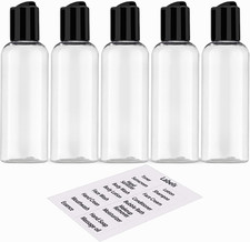 5 Pack 3.4 Oz Travel Bottles for Toiletries TSA Approved Leakproof Plastic Empty