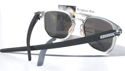 NEW Oakley LATCH ALPHA Silver POLARIZED PRIZM Black Lens Sunglass