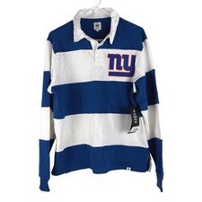 47 Brand New York Giants Rugby Shirt Mens Small Blue White Striped NFL NWT