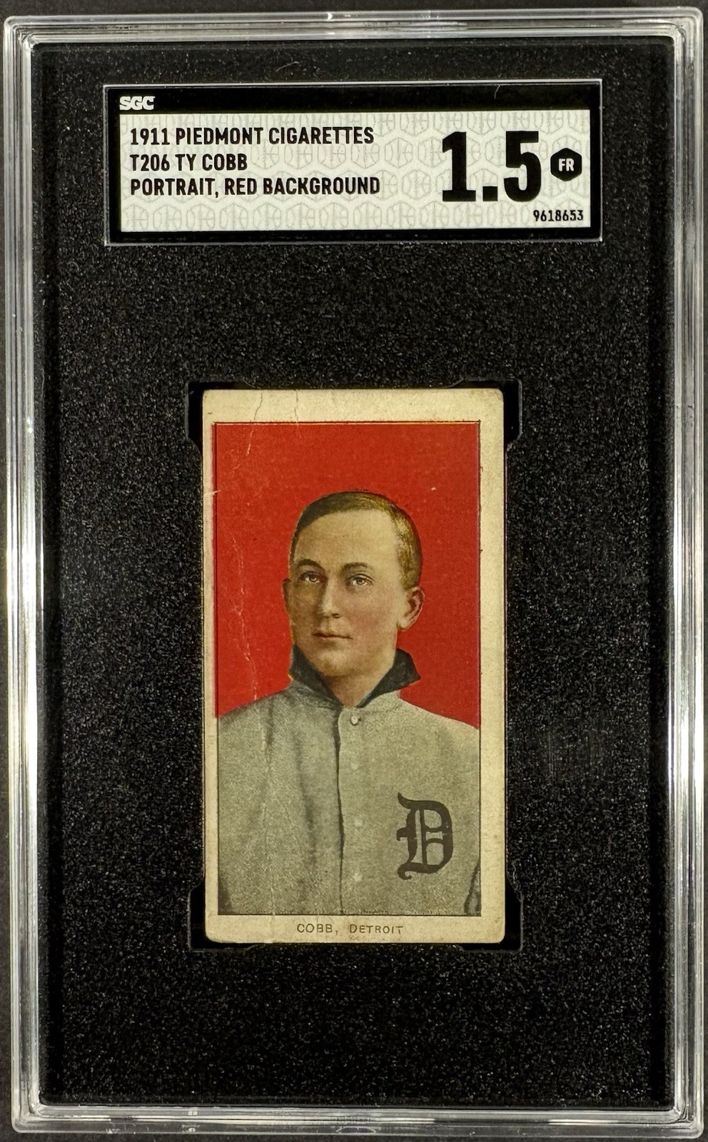 1909-11 T206 Piedmont 460/25 Ty Cobb Red Portrait SGC 1.5 Nice Color