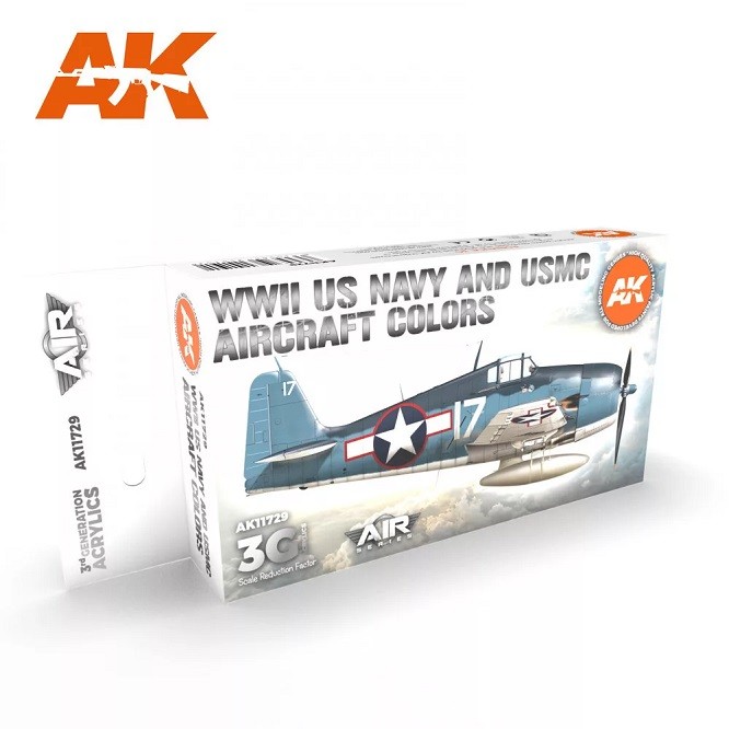 Ak Interactive AK11729 - WWII US Navy & USMC Aircraft Colors Set 3G 6x17ml