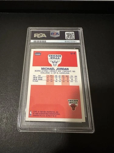 Fleer Ultra 1996-97 Decade of Excellence Michael Jordan #U-4 PSA 9 Chicago Bulls