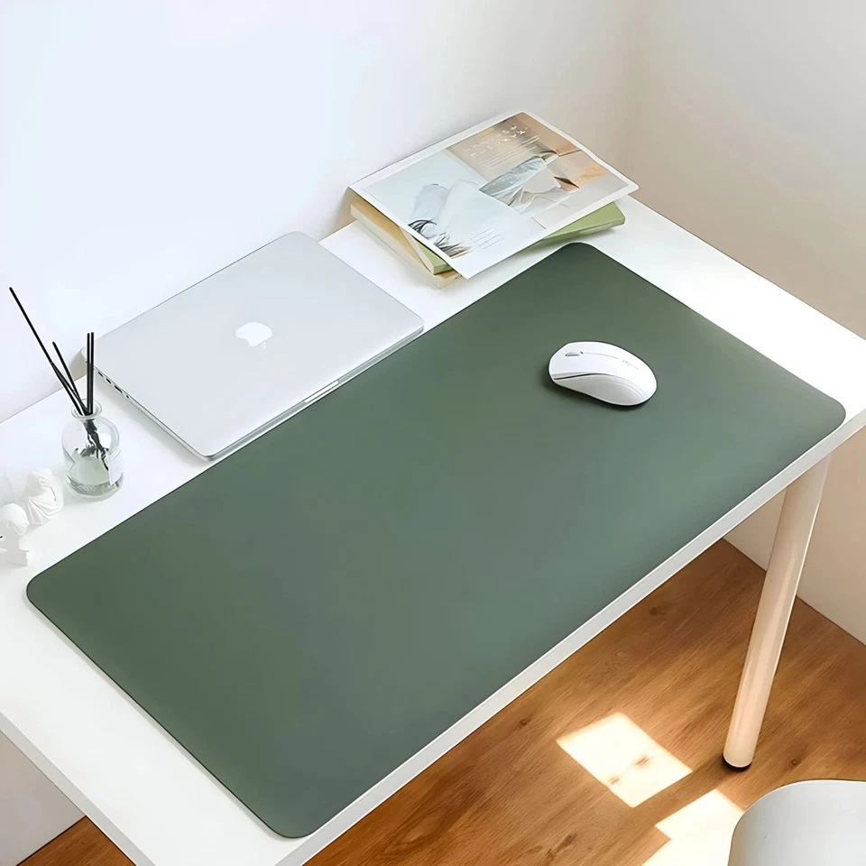 Double Sided PU Leather Desk Mat  Waterproof Easy Clean Office Pad 17x35 14x28in - Image 2 of 4