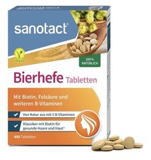 sanotact Bierhefe Tabletten 400 Stück mit Biotin B-Vitaminen vegan