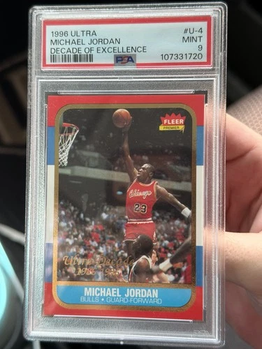 1996 Fleer Ultra Michael Jordan #U-4 Decade Of Excellence PSA 9
