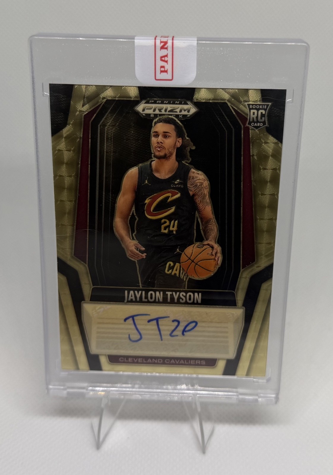 2024 Prizm Black NBA Rookie Auto Jaylon Tyson Gold Vinyl /5