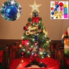 Mini Christmas Tree Small with LED Lights 24 inches, Green