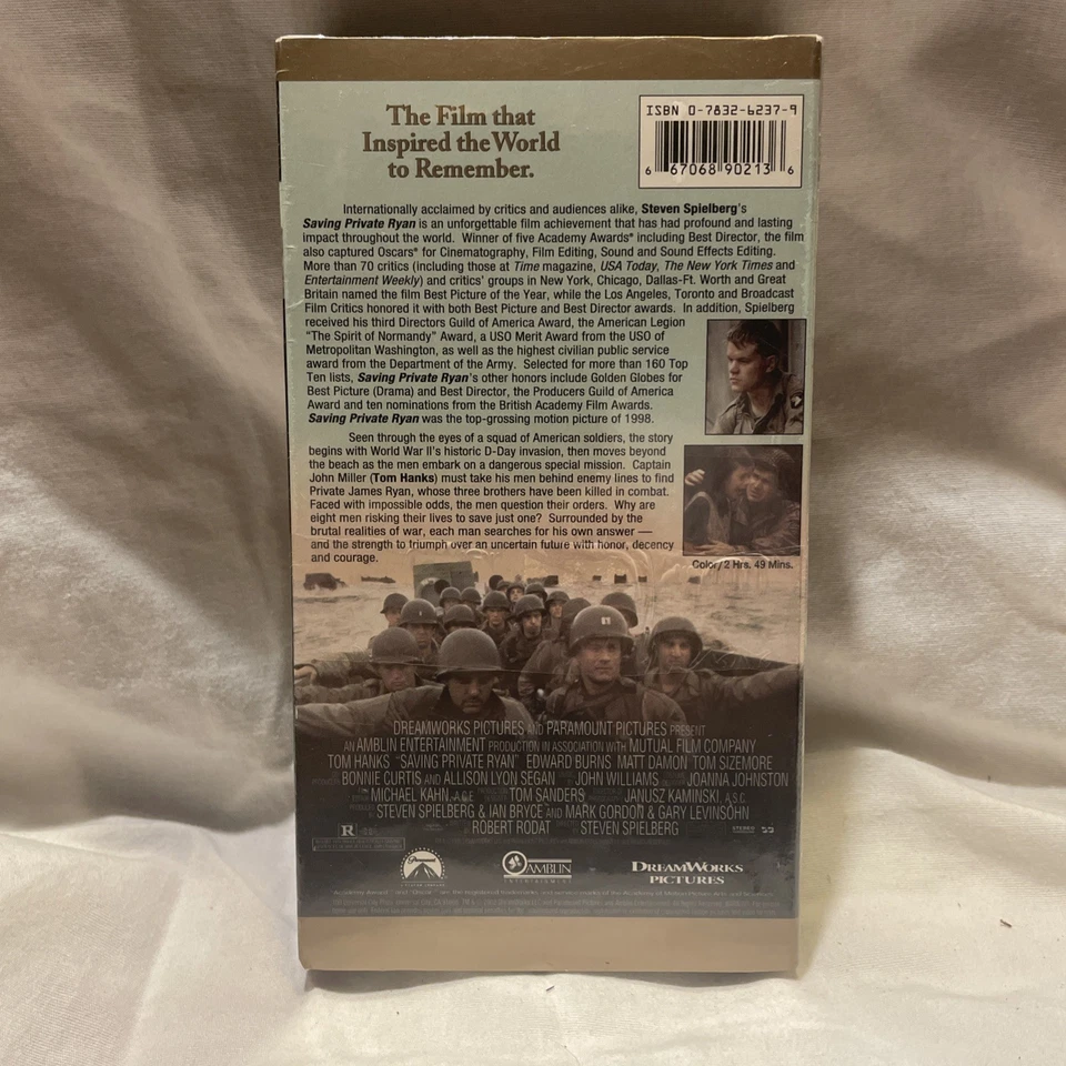 Saving Private Ryan (VHS, 1999) BRAND NEW SEALED Tom Hanks WWII Movie - Image 2 of 2