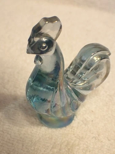 Fenton Glass Aqua Carnival Mini Roster Figurine