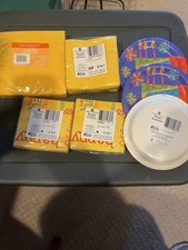 Lot Of Birthday Papergoods And Yellow Napkins