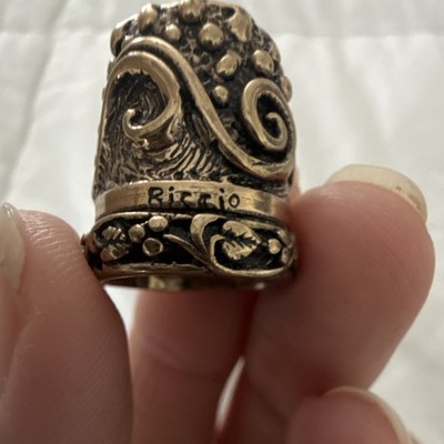 Signed Daniel Riccio Vines and Bronze Thimble VTG