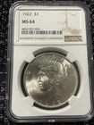 1922 Peace Dollar MS64 NGC