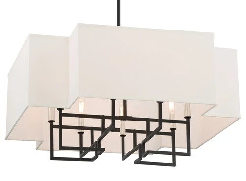 Minka Lavery 2957 Upham Estates 8 Light 28"W Pendant - Coal / Polished Nickel - Picture 1 of 2