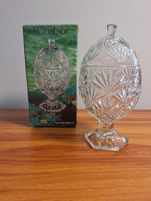 VTG Luminarc Windsor  8.5'' Egg Shaped Candy Dish W/original Box New