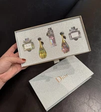 DIOR 5-Piece Miniature Fragrance Set. Box And Bag Included. Gift. Christmas 