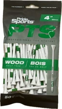 PTS Pro Length Max Golf Tees (50-Count), White/Green, 4-Inches Long