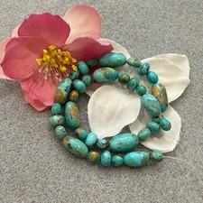 Kingman Mine Arizona Turquoise Oval  Rondelle Beads, 8 ", 43.7 carats