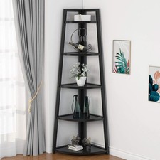 70'' Tall Corner Shelf,5-Tier Ladder Shelf Plant Stand Bookshelf for Living Room