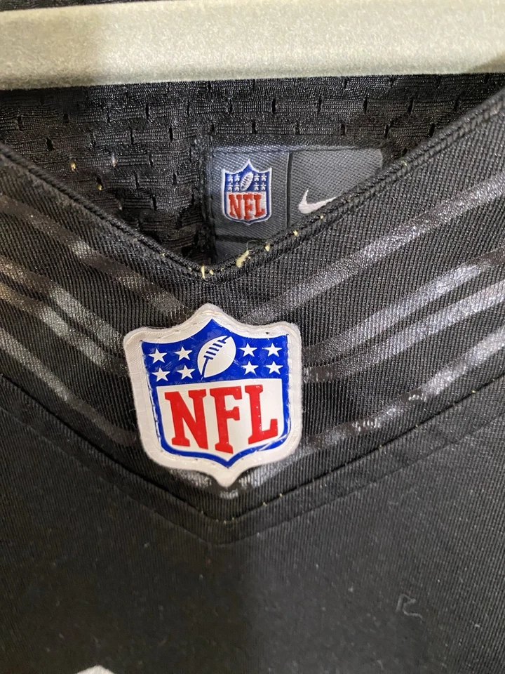 Camiseta Nike Drew Brees oficial NFL masculina média em campo Saints #9 preta dourada - Imagem 4 de 4