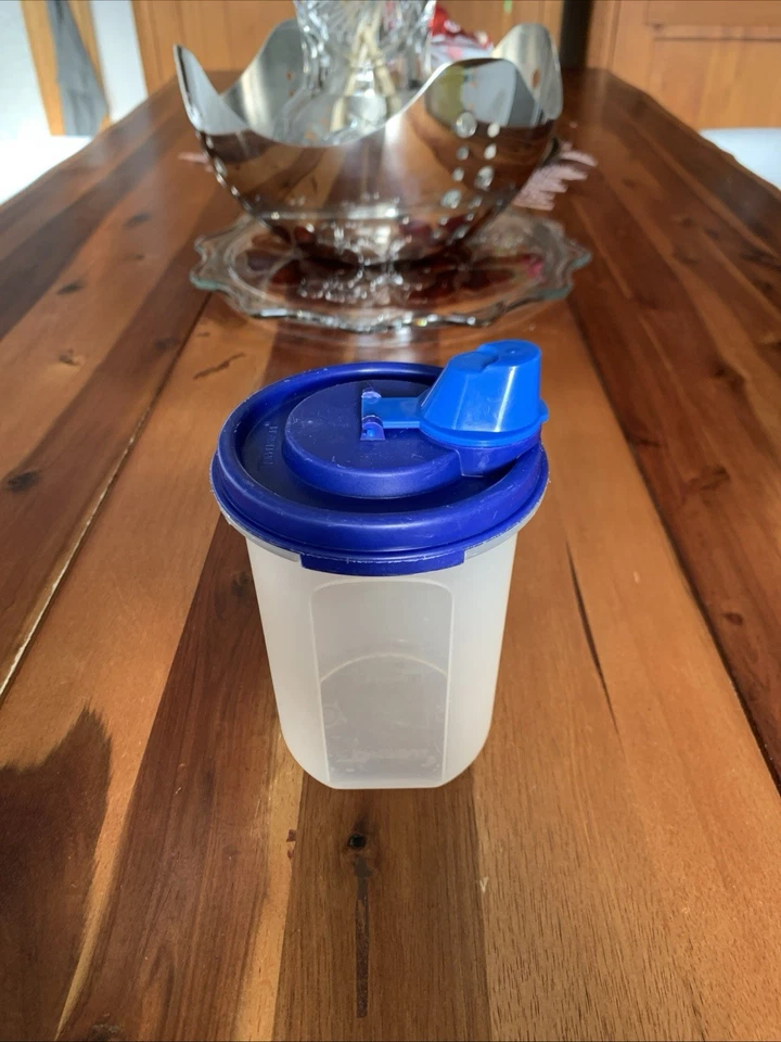 Tupperware Eidgenosse Kanne ,Ölprinz Ausgießer 440ml. , Blau/ Klar ,Ø9cm.x14cm.H - Bild 2 von 4