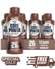 Core Power Protein Shake, Chocolate, 26g Bottle, 14oz, 12 Pack