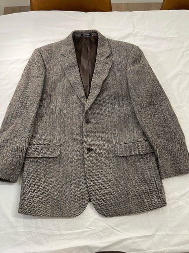 Harris Tweed Paul Fredrick Blazer Mens 42R Herringbone 100%Wool Sport Jacket EUC - Picture 3 of 13